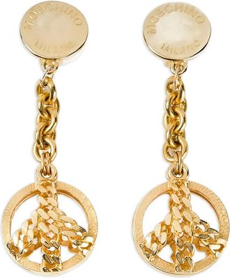 Moschino Orecchini con simbolo della pace anni 80 - Oro