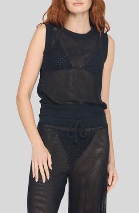 Project Social T Soleil Mesh Tank in Black at Nordstrom, Size X-Small