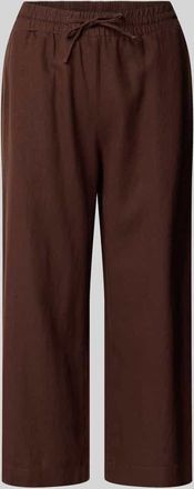 Freequent Wide Leg Pants mit elastischem Bund Modell Lava in Dunkelbraun, Gr&ouml;&szlig;e XXL
