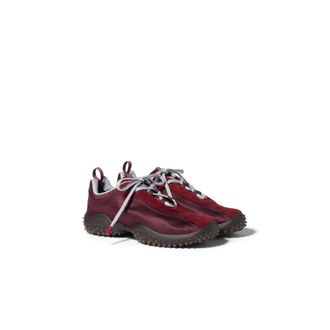 Miu Miu Bubble Technical Fabric And Suede Sneakers, Woman, Burgundy, Size 39