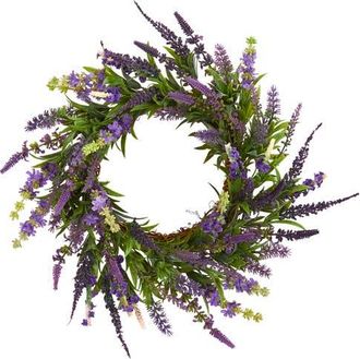 Nearly Natural 18-in Lavender Wreath in Purple at Nordstrom