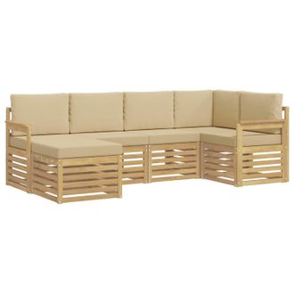 vidaXL Conjunto De Sof&aacute;s De Exterior 6 Pcs Y Beige 247 X 128,5 X 73 Cm Vidaxl