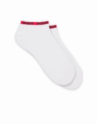 HUGO BOSS Mens 2 Pack of Tape Logo Socks - White - Size: 6/5.5/7/6.5/7.5/8