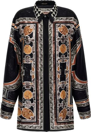 Roberto Cavalli Abito con stampa barocca - Nero