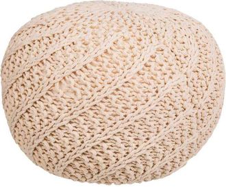 Wanderlust Deco Wanderlust Deco - Puff De Algod&oacute;n Trenzado Color Crema 45x45x30