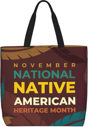Generic Women Handbag Native American Heritage Month Tote Bag Fashion Large Capacity Shopping Bags, For Holiday, Gym, Swim, Graduation, Christmas