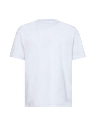 Brunello Cucinelli Mens Crewneck T-Shirt Solomeo Crest White Cotton T-Shirts And Polos