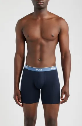 BOSS 3-Pack Power Stretch Cotton Long Boxer Briefs in Navy at Nordstrom, Size Xx-Large