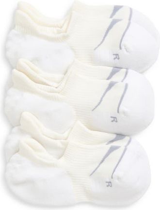 Hoka One One Invisible 3-Pack No-Show Socks in White/white/white at Nordstrom, Size Medium