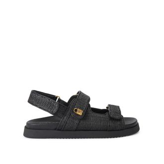 Kurt Geiger Womens Kgl Brixton Lock Sandal Sandals - Black Fabric - Size UK 4