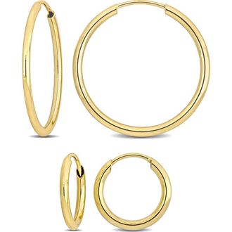 Delmar Set of 2 14K Gold Hoop Earrings at Nordstrom Rack