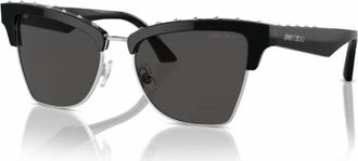 Jimmy Choo London Womens Jc5014 Butterfly Sunglass In Shiny Black/ Dark Grey