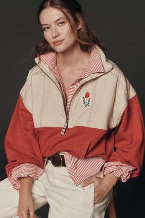 Pilcro Shetland Half-Zip Pullover Sweatshirt