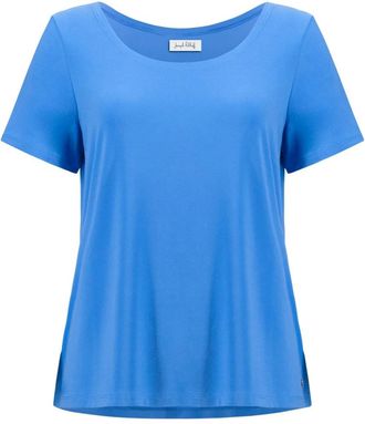 Joseph Ribkoff Fit and Flare Top met Korte Mouwen - Dames - T-shirts - Blauw - L - Tops