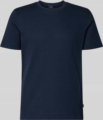 Joop T-Shirt mit geripptem Rundhalsausschnitt in Marine, Gr&ouml;&szlig;e XXXL