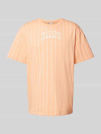Karl Kani T-Shirt mit Nadelstreifen in Orange, Gr&ouml;&szlig;e S