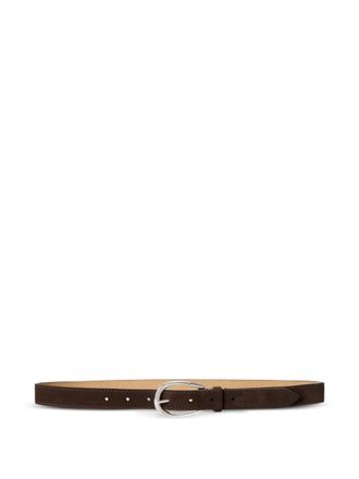 Polo Ralph Lauren stirrup-buckle calfskin suede belt - women - Calf Suede/Calf Leather - S - Brown