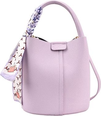 Generic Soft Leather Crossbody Bucket Bags for Women with Clutches Top Handle Satchel Handbag Fashion Tote Shoulder Bags (Purple)