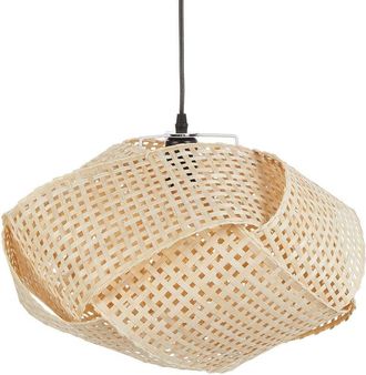 Beliani Lampada a sospensione in bambù intrecciato Luce naturale Halil