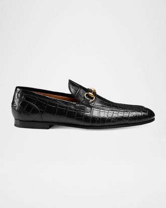 Gucci Men & apos;s Jordaan Crocodile Loafers