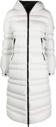 Moncler Tumen down coat - women - Polyester/Down/Polyester/Feather - 2 - Grey