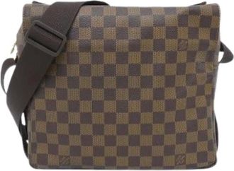 Louis Vuitton Pre-owned Cross Body Bags, male, Brown, Size: ONE SIZE Pre-owned Naviglio Damier Shoulder Bag