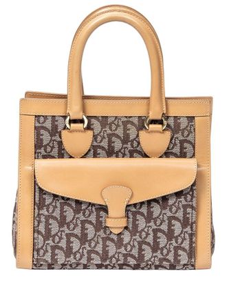 Dior Beige Diorissimo Canvas Trotter Front Pocket Tote (Authentic Pre-Loved)