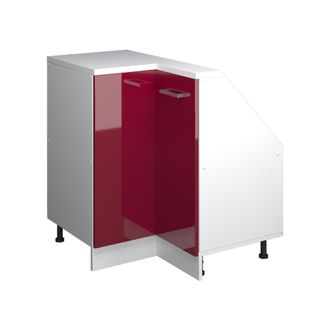 Vicco Armario Para Techo Inclinado Armario De Esquina Rion, Rojo Brillo Intenso/blanco, 75.6 X 81.6 Cm Con 1 Puerta, Vicco