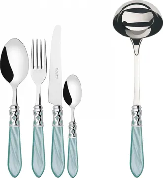 Bugatti Aladdin Ghiera Cromata, Posate Set 49 Pz, Scatola Weng&egrave;, Casa Bugatti - Colore: Verde Acqua