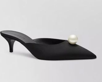 Magda Butrym kitten heel mules pointed toe pearls