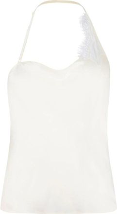 Courr&egrave;ges Beige Asymmetrische Kant Tanktop - Dames - Tops zonder mouwen - Beige - XS - Tops
