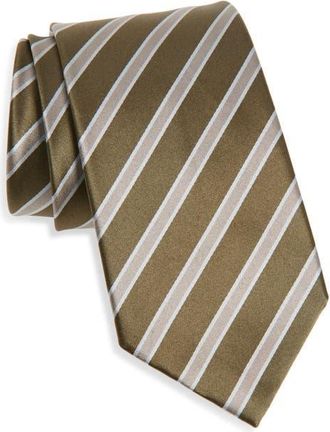 Tom Ford Regimental Stripe Silk Tie in Green Multi at Nordstrom