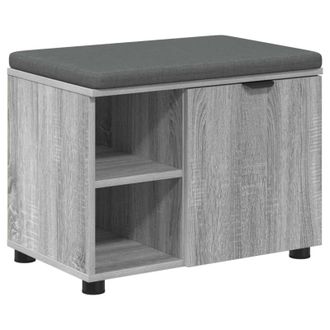 vidaXL Banco De Entrada Con Coj&iacute;n Gris Sonoma 60 X 38 X 46 Cm Vidaxl
