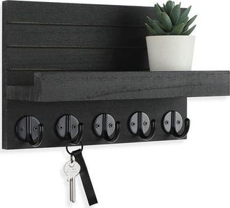 OEM Llavero Decorativo De Pared Con Estante, Que Incluye Ganchos Grandes Para Bolsos, Abrigos Y Paraguas. Llavero De Madera De Paulownia Con Accesorios De