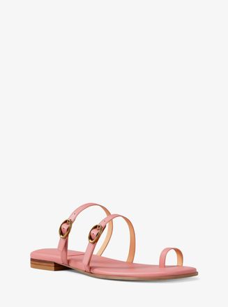 Michael Kors Kya Leather Flat Sandal