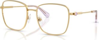 Swarovski 55mm Square optical glasses in Gold at Nordstrom