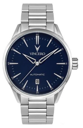 Vincero Icon Automatic Bracelet Watch, 41mm in Blue /Silver at Nordstrom