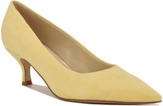 Nine West Siskp Pointed Toe Kitten Heel Pump in Yellow at Nordstrom, Size 8.5