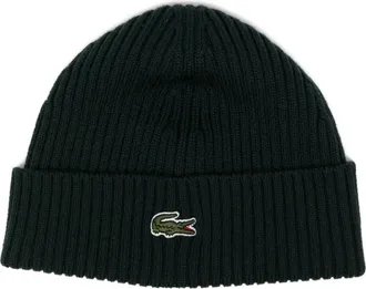 Lacoste logo-embroidered beanie - unisex - Wool - One Size - Green