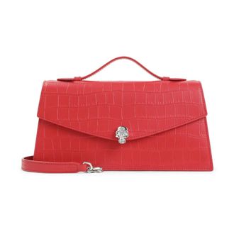 Alexander McQueen Skull Top Handle - Dames - Handtassen - Rood - ONE Size - Leer - Tassen