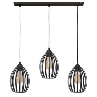 Netlighting Dali Straight Bar Pendant Ceiling Light Black 70cm