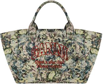 Ganni BORSA SHOPPING TAPESTRY XXL MULTICOLORE GANNI