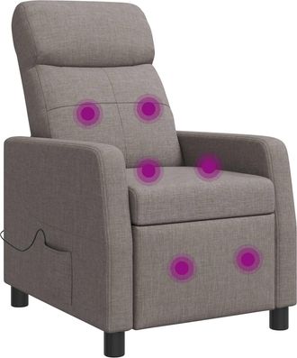 vidaXL Silla De Masajes Reclinable Topo Tela Vidaxl