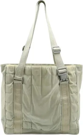 Chanel Pre-owned Tote Bags, female, Gray, Size: ONE SIZE Pre-owned Vintage Nylon Tote Bag