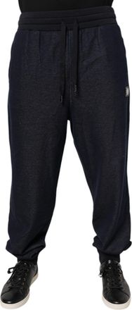Dolce & Gabbana Mens Relaxed Fit Drawstring Pants - Dark Blue Cotton - Size EU 52 (Mens)
