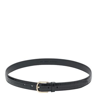 Toteme Belts, female, Black, Size: 70 CM Slim Croco Embossed Belt
