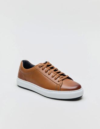 Ben Sherman Mens Ben Sherman Ace Cupsole Leather Mens Tan Trainers - Brown - Size: 10