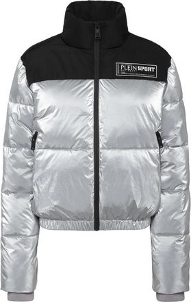 Plein Sport Cropped Bomberjack - Dames - Ski Jassen - Grijs - L - Nylon - Fitness