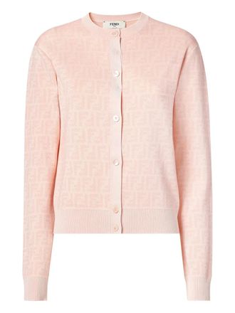 Fendi patterned buttoned cardigan - Pink