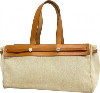 Herm&egrave;s Natural Toile H Tote Bag (Pre-Owned)